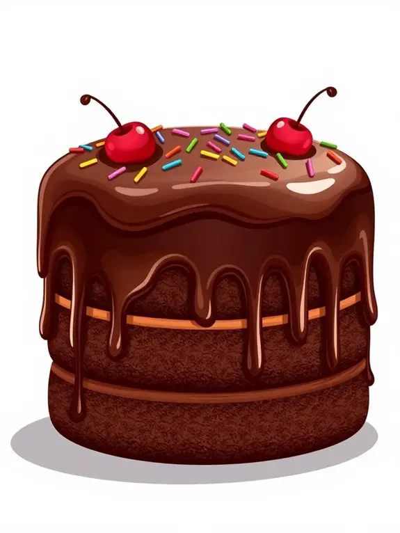 delicious chocolate cake illustration