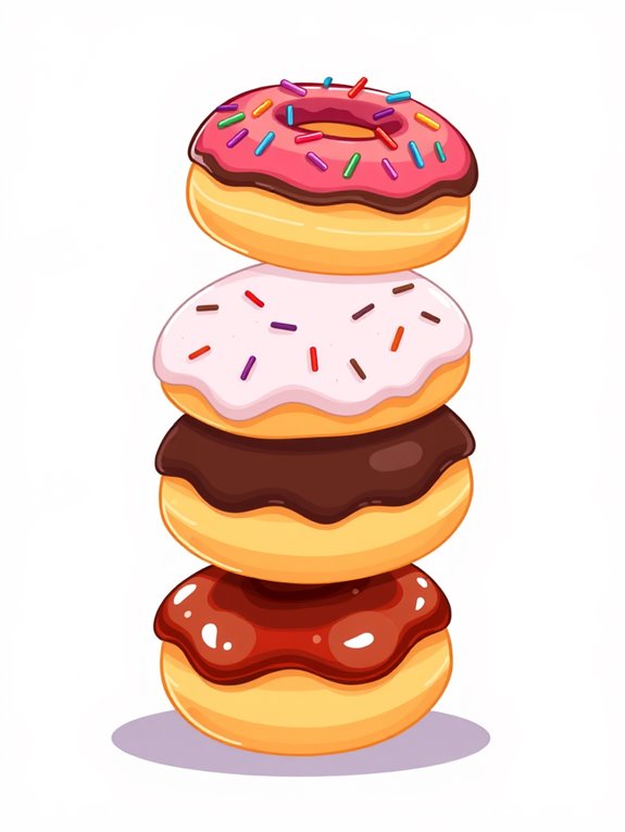 delicious donut stack illustration