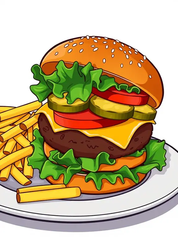 delicious grilled burger illustration