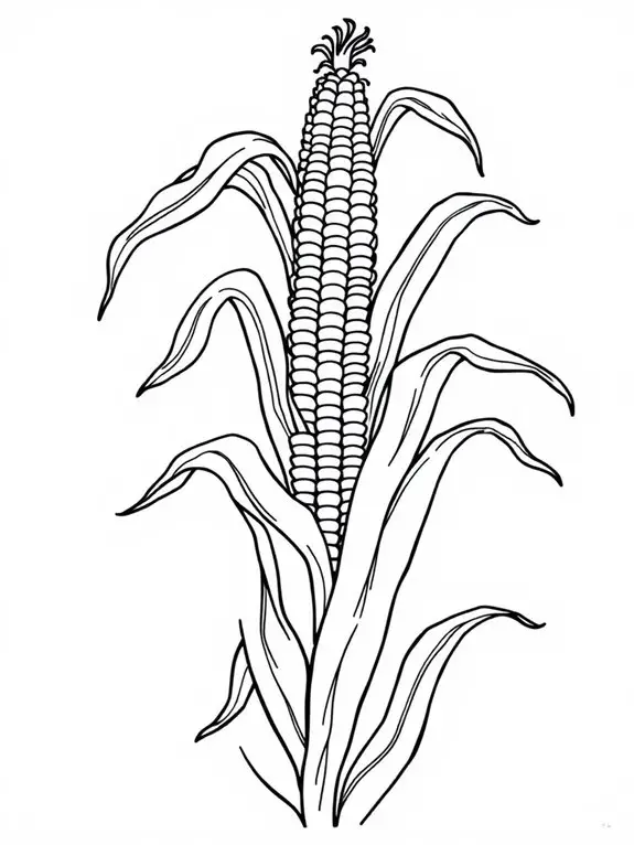 detailed corn plant illustration