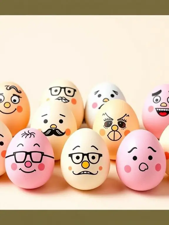 doodle faces on eggs