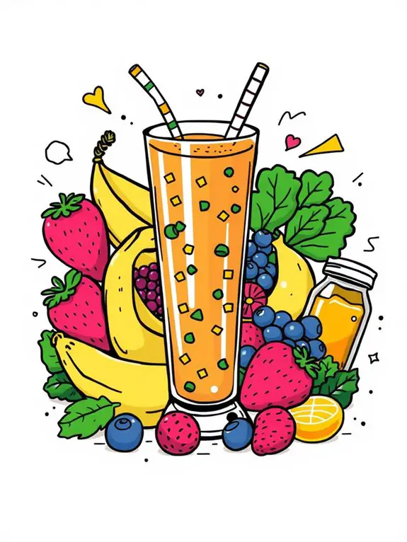doodle style smoothie ingredients