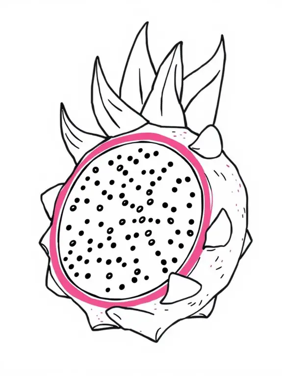 dragon fruit coloring page
