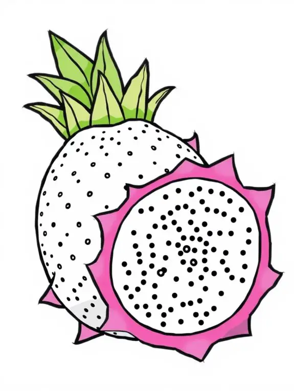 dragon fruit coloring page