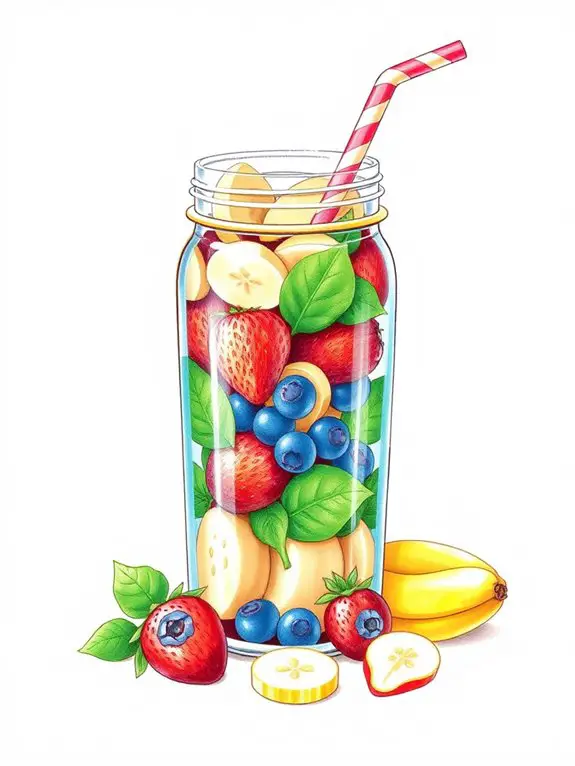 easy smoothie jar drawing