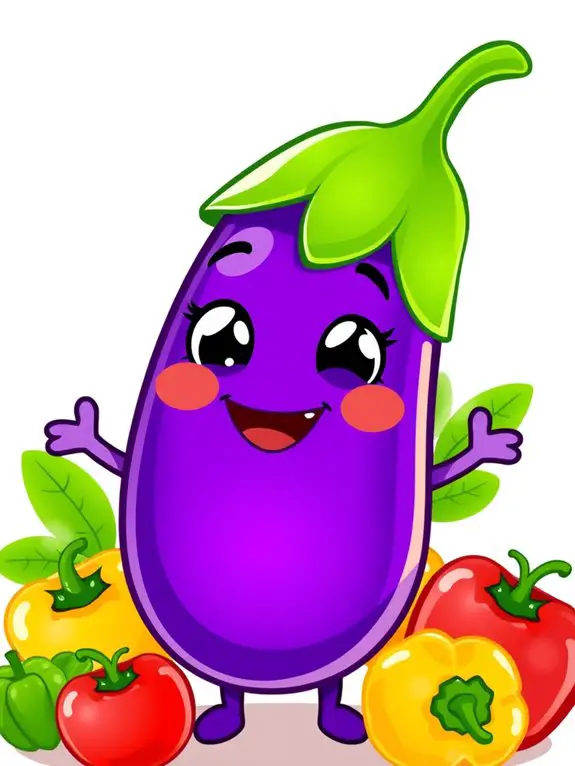 eggplant character clipart design