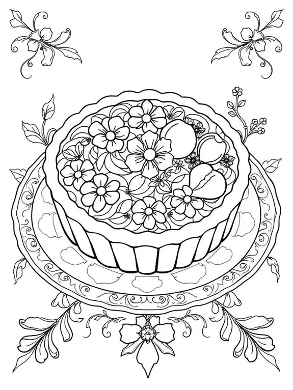 elegant dessert coloring page