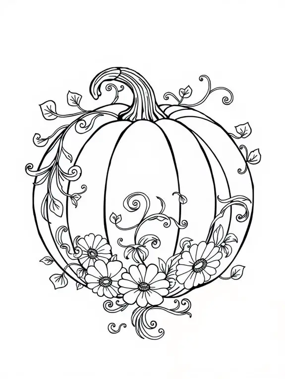 elegant pumpkin coloring page