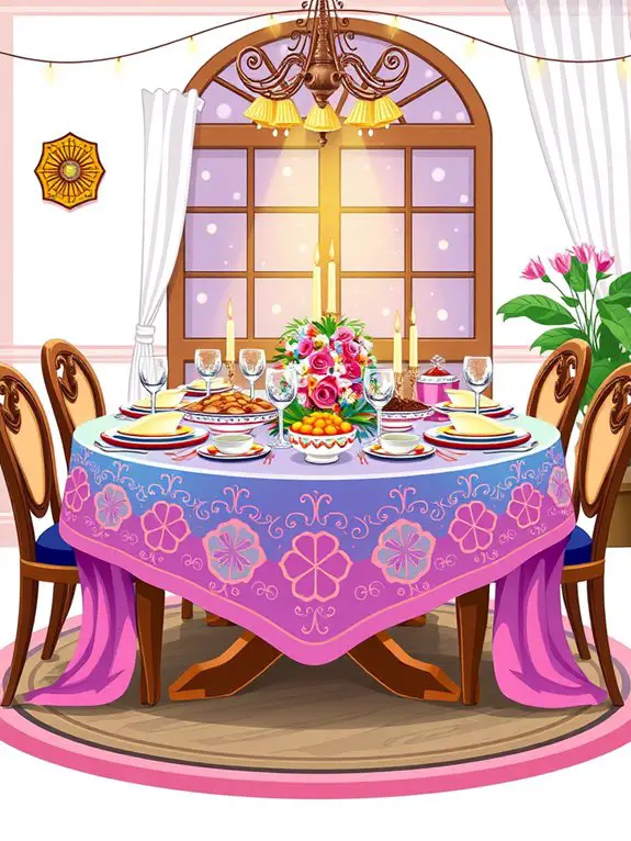 elegant table decorations clipart