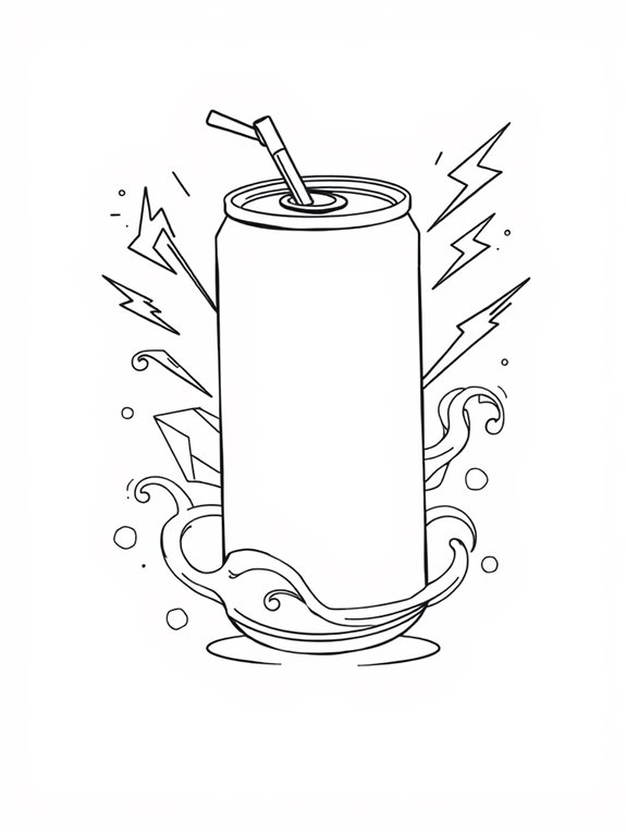 energetic monoline beverage illustration