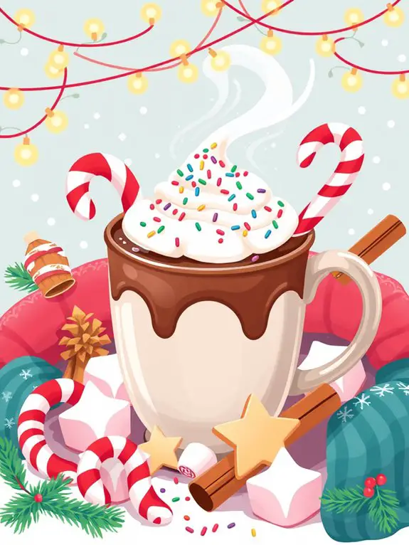 festive chocolate drink illustrations