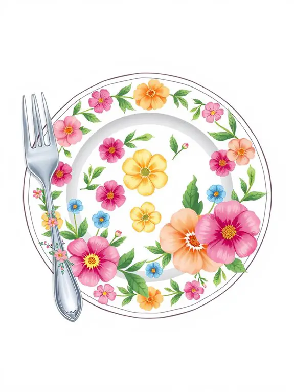 floral clipart with utensils