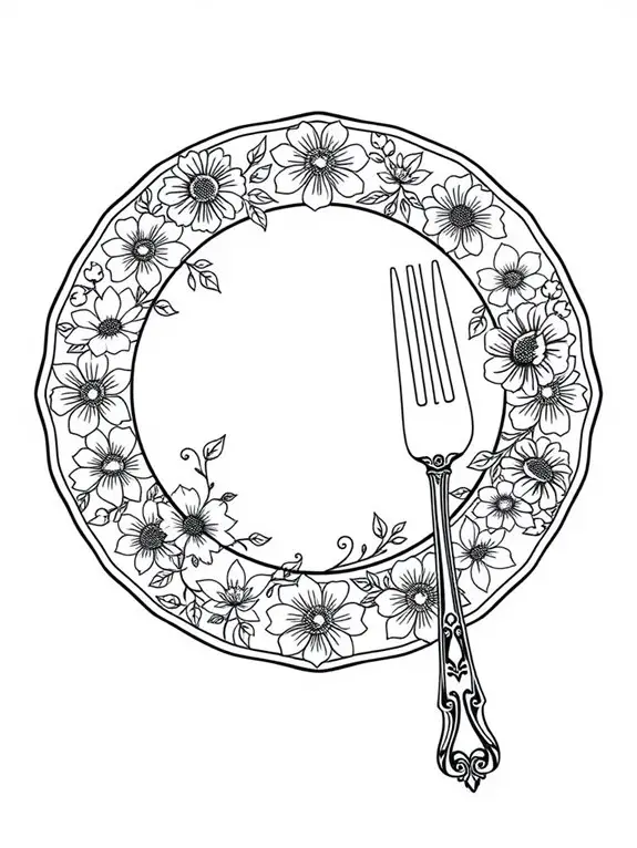 floral design coloring page