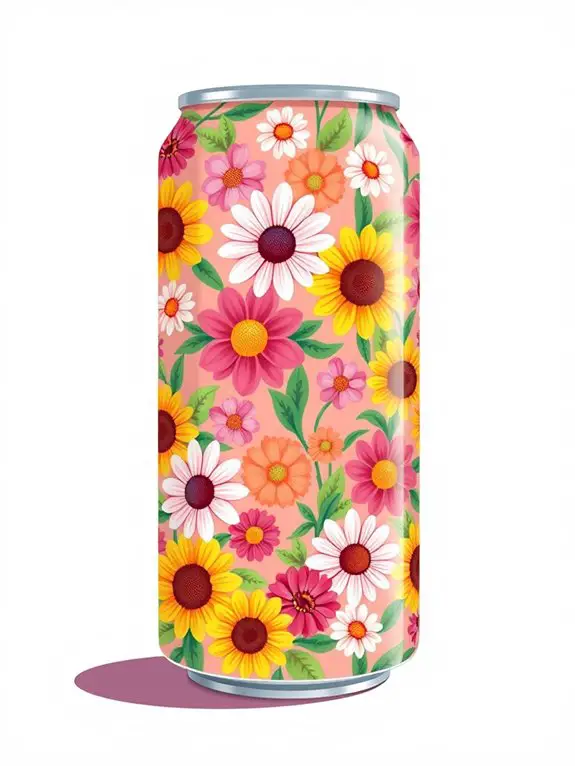 floral design soda can
