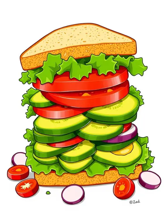 fresh veggie sandwich illustration