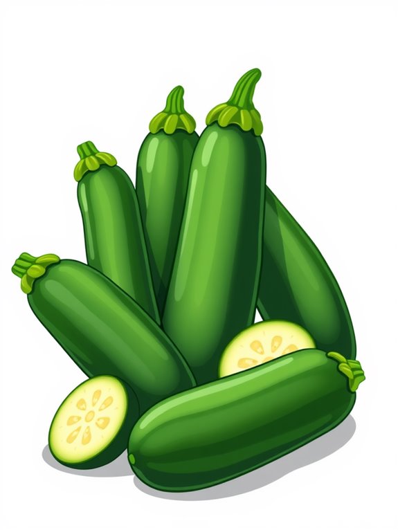fresh vibrant zucchini illustration