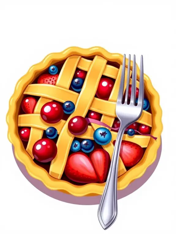 fruit pie with fork