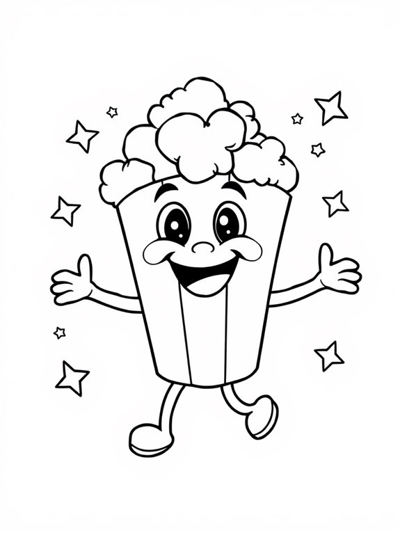 fun popcorn character coloring