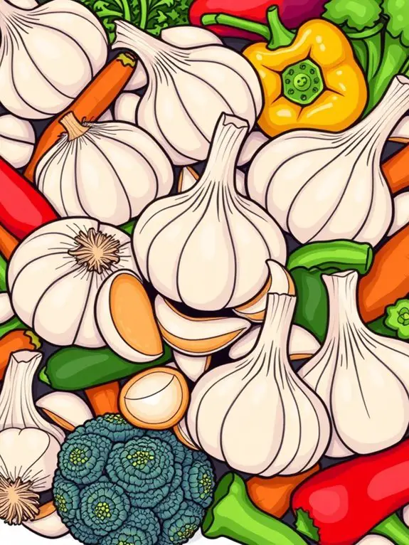 garlic and vegetable illustration