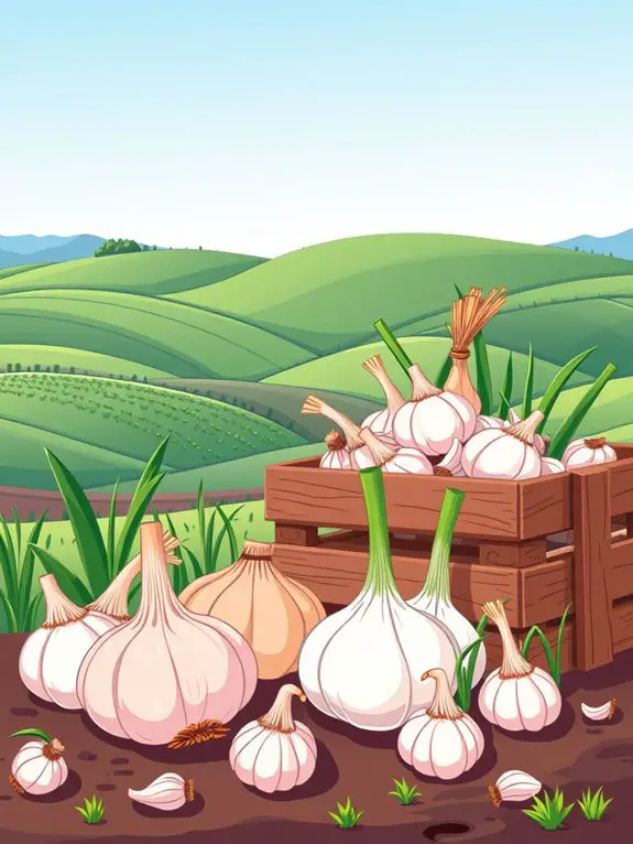 garlic farm illustration clipart