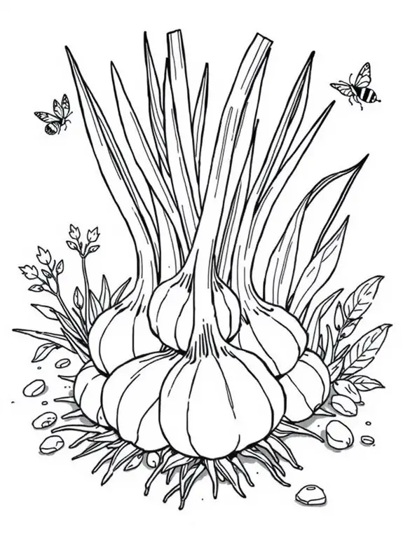 garlic garden coloring page