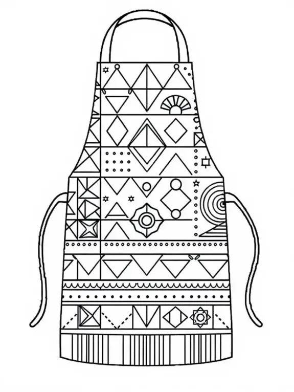 geometric apron coloring page