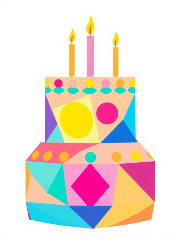 geometric design birthday cake