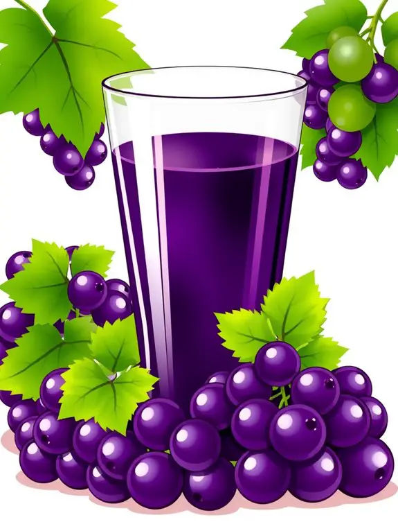 grape juice and grapes