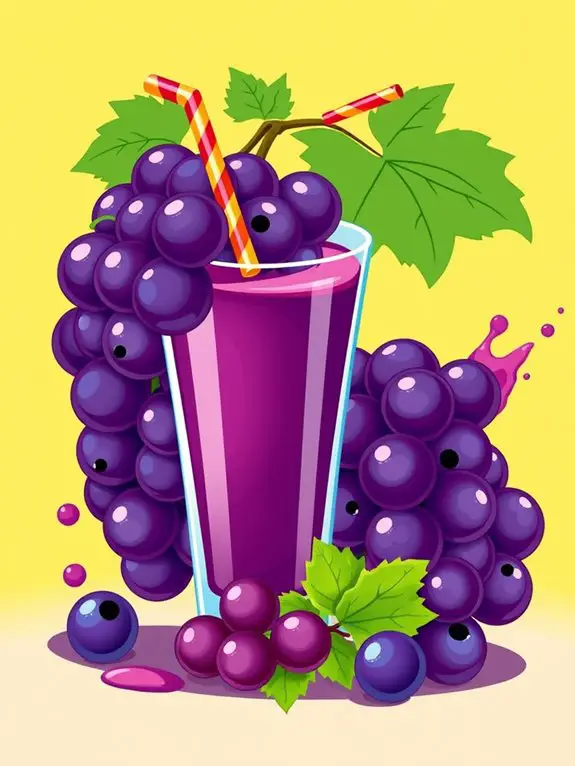 grape juice and straw