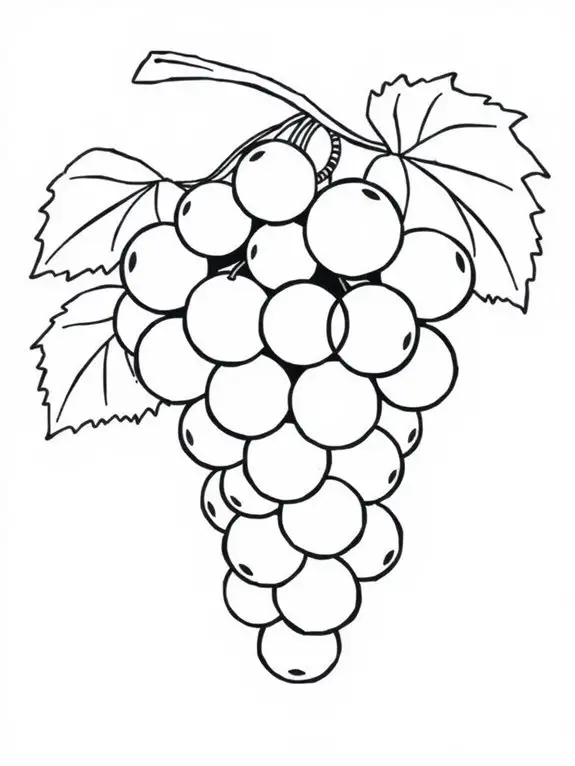 grapes coloring activity sheet