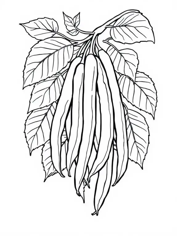 green bean leaf illustration