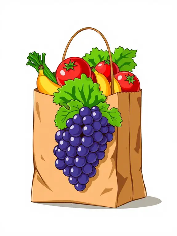 grocery bag clipart illustration