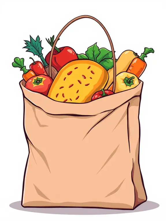 grocery bag containing bread