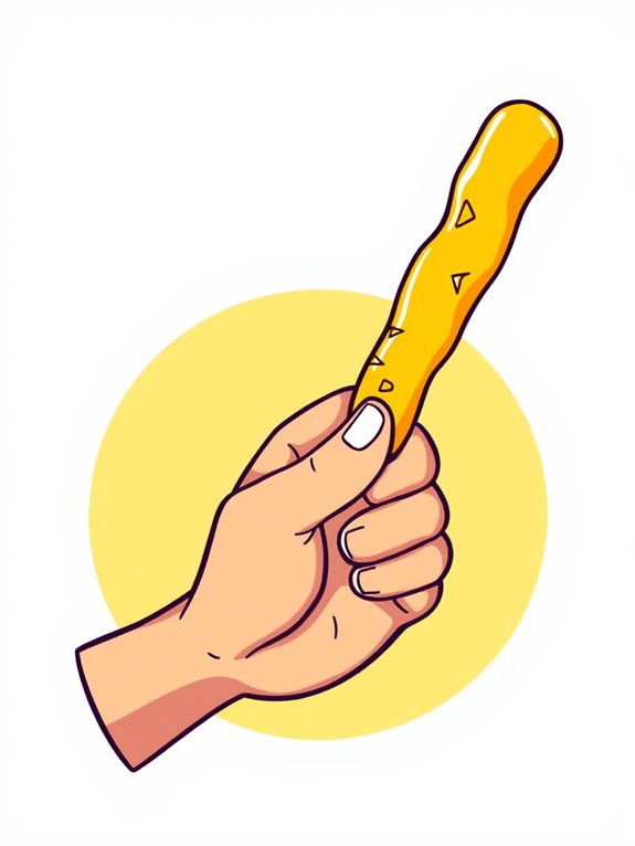 hand holding cheese stick