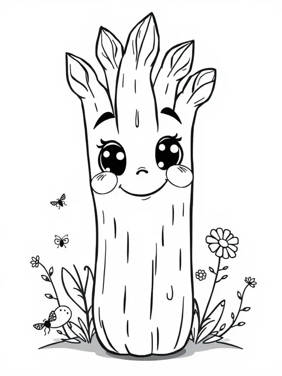 happy asparagus coloring activity