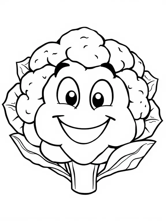 happy cauliflower coloring fun