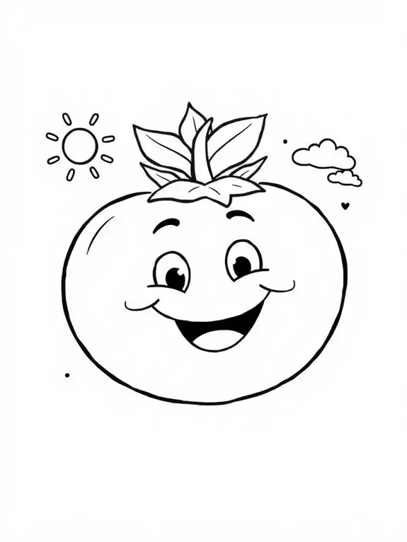 happy tomato coloring fun