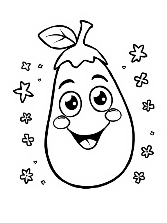 happy vegetable coloring activity
