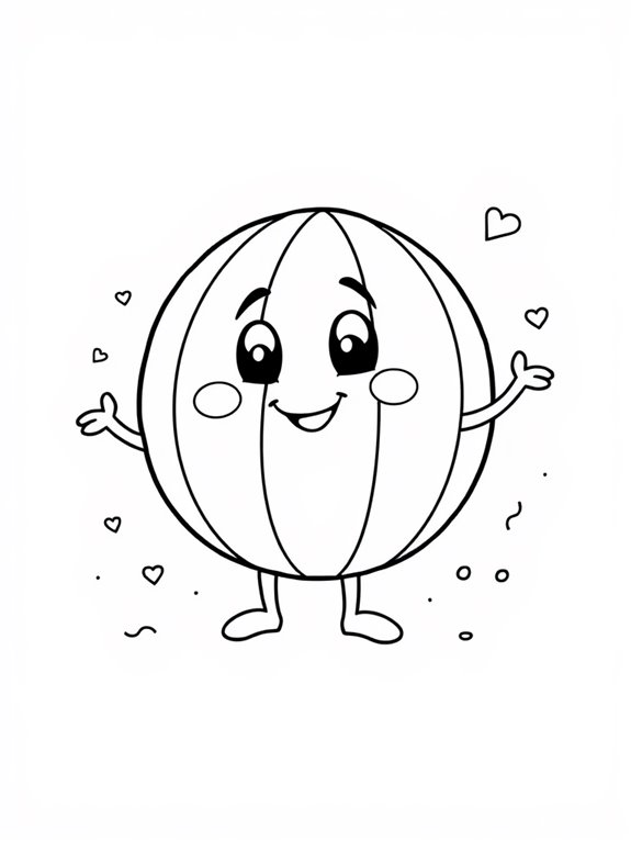 happy watermelon coloring page