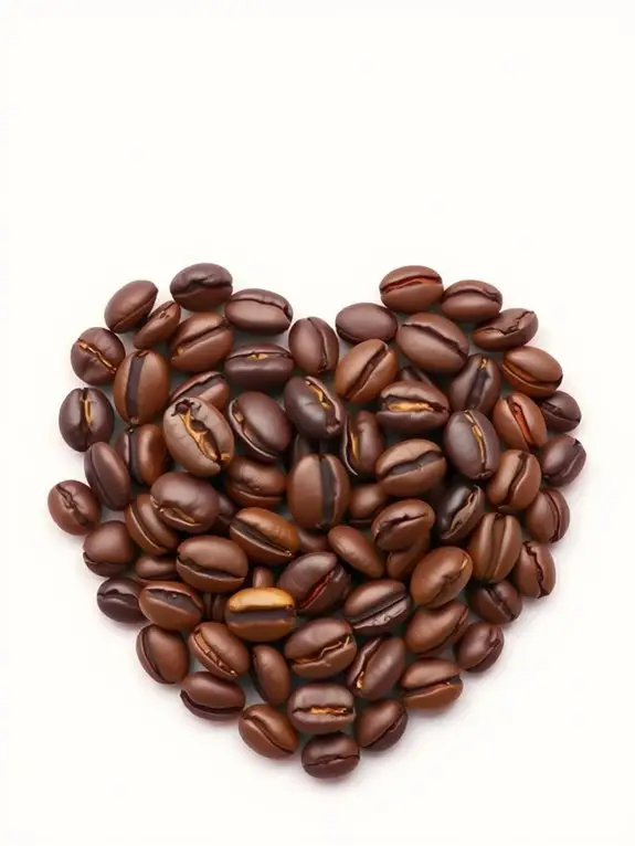 heart shaped coffee bean clipart