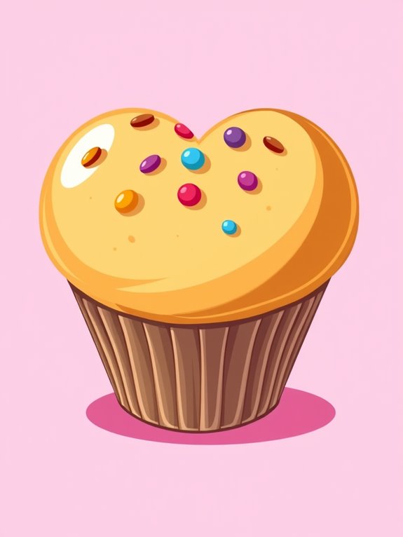 heart shaped muffin illustration design