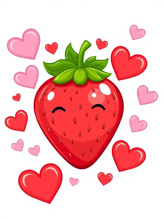 heart shaped strawberry clipart design