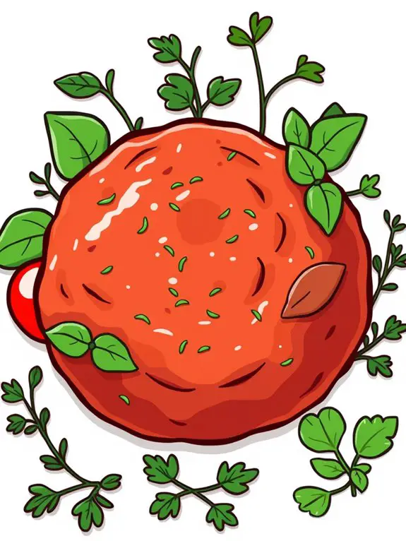 herb infused meatball illustration