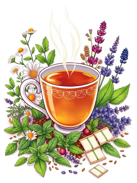 herbal tea blend illustration