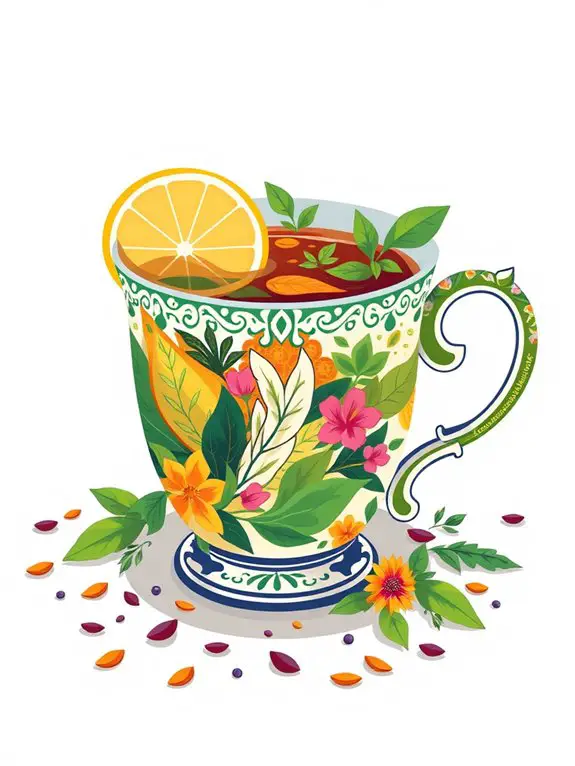 herbal tea cup illustration