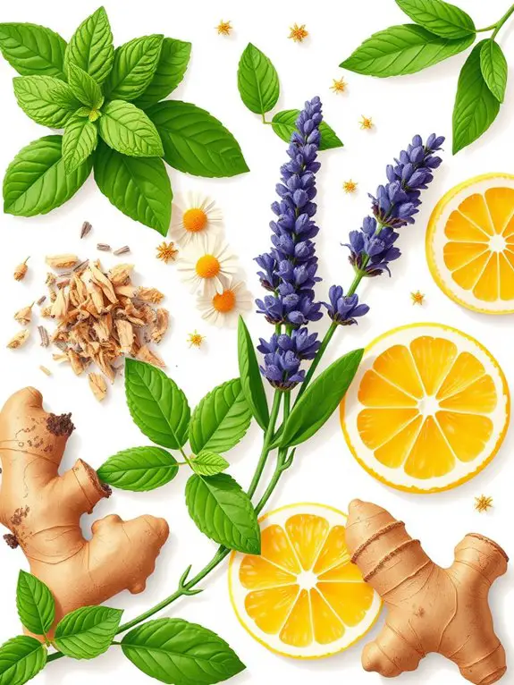 herbal tea ingredient illustrations