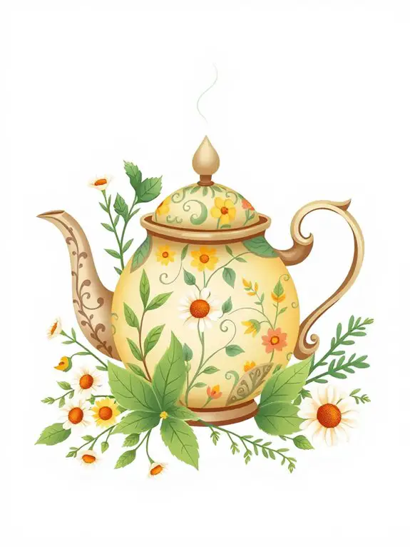 herbal tea pot illustration
