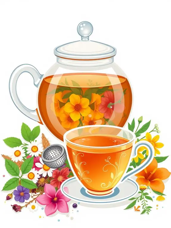 herbal tea steeping illustration