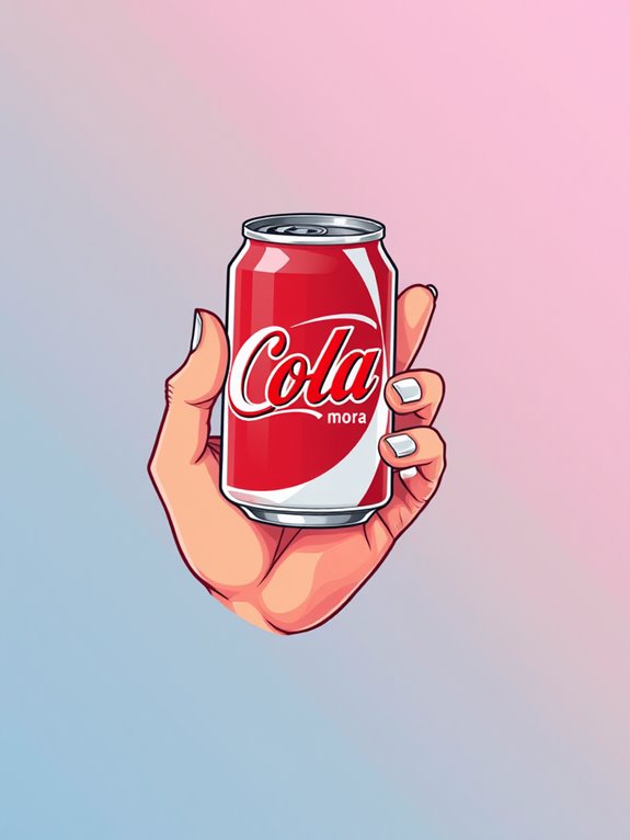 holding a cola can