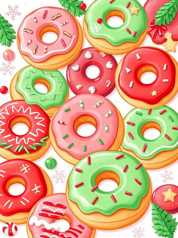 holiday themed donut illustrations